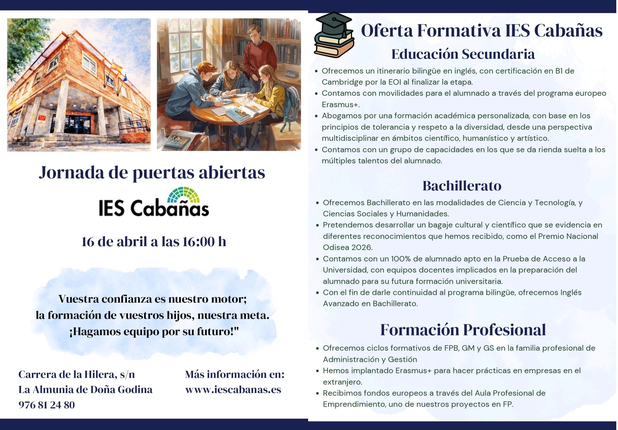 Jornada de puertas abiertas díptico